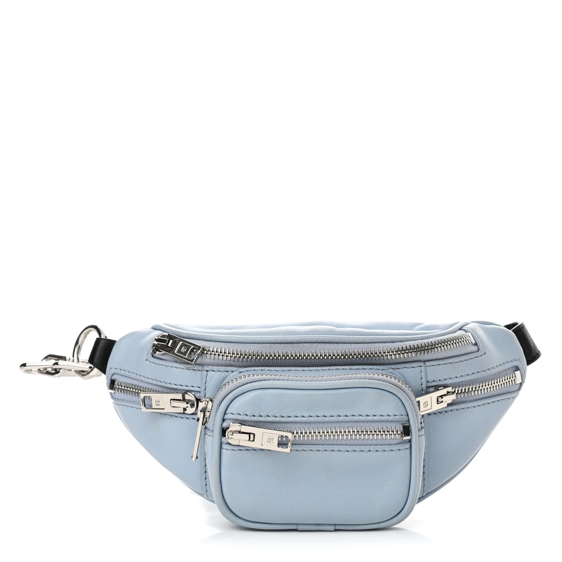 Alexander Wang Lambskin Mini Attica Belt: Alexander Wang Lambskin Mini Attica Belt Bag Light Blue Brand: ALEXANDER WANG Condition: Shows Wear Condition Details: Exterior: Edge wear, marks, surface wear, Handle: Surface wear, scuffs, Hardware: