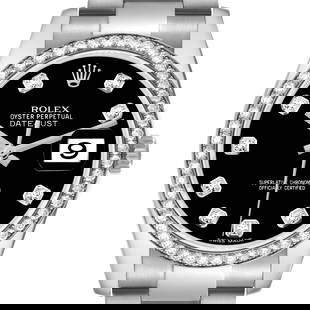 Rolex Datejust Black Dial Diamond Steel: Rolex Datejust Black Dial Diamond Steel Mens Watch 116244 SKU no: RBJ69421 Brand: Rolex Model Name: Rolex Datejust Black Dial Diamond Steel Mens Watch 116244 Model Number: 116244 Serial Number: 38D1xx