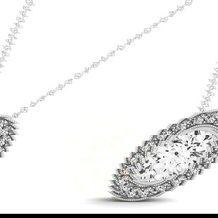 1.25 ctw Certified VS/SI Diamond Halo Necklace 14k White Gold: 1.25 ctw Certified VS/SI Diamond Halo Necklace 14k White Gold Item: Diamond NecklaceTotal Gem weight: 1.25 carats Metal: Solid 14k White Gold Gold Product Weight: Approx. 3.2 grams Jewelry