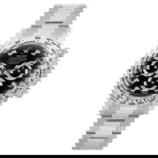 Rolex Daytona 18K White Gold Black: Rolex Daytona 18K White Gold Black Diamond Dial Automatic Mens Watch 116509 Creator: Rolex Design: Cosmograph Daytona Watch Case Material: White Gold Weight: 218.5 g Strap Material: White Gold Cas