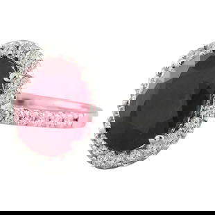 Ruby Diamond Ring 14K White Gold: Ruby Diamond Ring 14K White Gold Ring Size: 7 US, Resizable Metal: 14k Gold, White Gold Stone: Diamond, Ruby Stone Cut: Oval Cut Place of Origin: United States Period: 2010- Date of