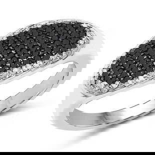 0.46 CT Genuine Black Diamond and White Diamond 14K White Gold Ring: 0.46 CT Genuine Black Diamond and White Diamond 14K White Gold Ring Stone Details: Black Diamond Item Type: Ring Subcategory: Diamond Gross Wt: 3.60 Diamond Wt: 0.46 ctw Total Stone