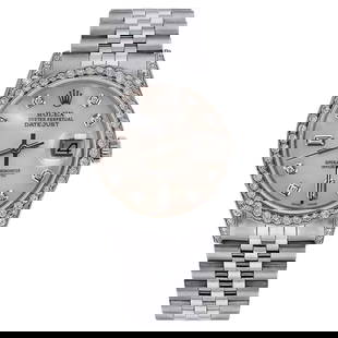 Rolex Datejust MOP 8+2 Diamond Dial: Rolex Datejust MOP 8+2 Diamond Dial with Diamond Bezel & Lugs Wrist Watch Creator: Rolex Design: Datejust WatchDatejust Collection Metal: Stainless Steel Stone: Diamond Stone Cut: Round Cut Dimens