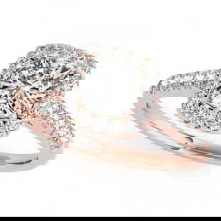 1.45 ctw Certified VS/SI Cushion Diamond Halo Ring 18k Rose Gold: 1.45 ctw Certified VS/SI Cushion Diamond Halo Ring 18k Rose Gold Item: Diamond Wedding RingTotal Gem weight: 1.45 carats Metal: Solid 18k Rose Gold Gold Product Weight: Approx. 6.7 grams 