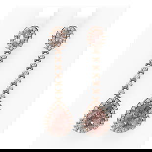 8.51 ctw Morganite & Diamond Earrings 18K Rose Gold: 8.51 ctw Morganite & Diamond Earrings 18K Rose Gold Item: Morganite StudTotal Gem weight: 8.51 carats Metal: Solid 18K Rose Gold Gold Product Weight: Approx. 9.4 grams Jewelry Note: Stud Size