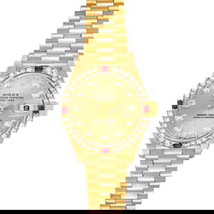 Rolex President Datejust Yellow Gold Diamond: Rolex President Datejust Yellow Gold Diamond Ruby Ladies Watch 69068 SKU no: RBJ66183 Brand: Rolex Model Name: Rolex President Datejust Yellow Gold Diamond Ruby Ladies Watch 69068 Model Number: 69068
