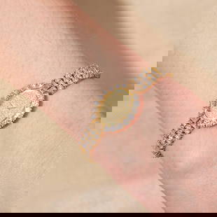 Vacheron Constantin Geneve Ladies Full Diamond: Vacheron Constantin Geneve Ladies Full Diamond Wristwatch & Bracelet in 18K Gold Creator: Vacheron Constantin Case Material: 18k Gold, Yellow Gold Stone: Diamond, White Diamond Stone Cut: Mixed Cut St
