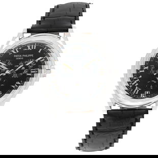 Patek Philippe Annual Calendar platinum Auto: Patek Philippe Annual Calendar platinum Auto Wristwatch Ref 5035p Creator: Patek Philippe Case Material: Platinum Strap Material: Leather Period: 21st Century Date of Manufacture: 21st Century Con