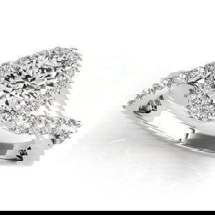 0.60 ctw Certified VS/SI Diamond Halo Ring 18k White Gold: 0.60 ctw Certified VS/SI Diamond Halo Ring 18k White Gold Item: Diamond Wedding RingTotal Gem weight: 0.6 carats Metal: Solid 18k White Gold Gold Product Weight: Approx. 4.6 grams Jewelry Note: