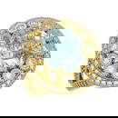 6.96 ctw Certified Aquamarine & Diamond Victorian Ring 14K Yellow Gold