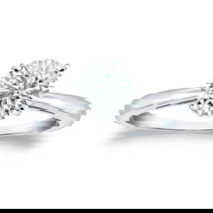 Natural 1.00 CTW Diamond Solitaire Ring 14K White Gold: Natural 1.00 CTW Diamond Solitaire Ring 14K White Gold Item No: RRB100-AA31 Metal: 14k White Gold Setting: 4-Prong Origin: Handcrafted in the USA DIAMOND INFORMATION Number of Diamonds: 1