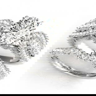 2.26 ctw Certified VS/SI Diamond 2pc Wedding Set 14k White Gold: 2.26 ctw Certified VS/SI Diamond 2pc Wedding Set 14k White Gold Item: Diamond Wedding RingTotal Gem weight: 2.26 carats Metal: Solid 14k White Gold Gold Product Weight: Approx. 7.4 grams 