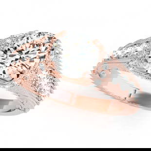 1.5 ctw Certified VS/SI Diamond Antique Ring 18k Rose Gold: 1.5 ctw Certified VS/SI Diamond Antique Ring 18k Rose Gold Item: Diamond Wedding RingTotal Gem weight: 1.5 carats Metal: Solid 18k Rose Gold Gold Product Weight: Approx. 7.1 grams Jewelry Note: