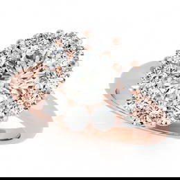 2.85 ctw Certified VS/SI Diamond Halo Ring 18k Rose Gold