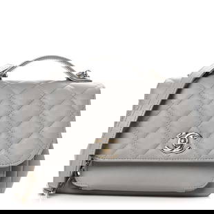 Chanel Caviar Quilted Medium Business Affinity: Chanel Caviar Quilted Medium Business Affinity Flap Grey Brand: CHANEL Condition: Excellent Condition Details: Exterior: Creases, Interior: Marks, missing zipper pull, Hardware: Faint scratch(es), , A