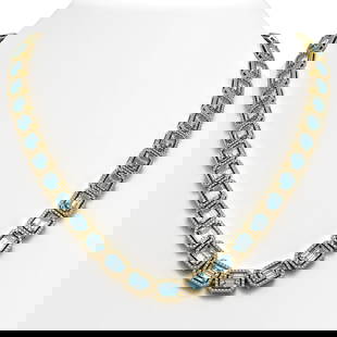 52.89 ctw Sky Topaz & Diamond Micro Pave Halo Necklace 10k Yellow Gold: 52.89 ctw Sky Topaz & Diamond Micro Pave Halo Necklace 10k Yellow Gold Item: Topaz Sky NecklaceTotal Gem weight: 52.89 carats Metal: Solid 10k Yellow Gold Gold Product Weight: Approx. 40.8 grams