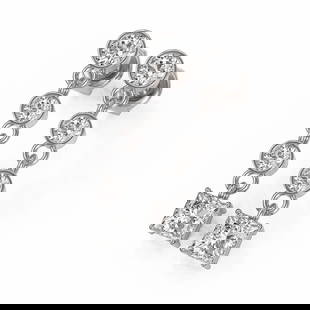 2 ctw Princess Cut Diamond Designer Earrings 18K White Gold: 2 ctw Princess Cut Diamond Designer Earrings 18K White Gold Item: Diamond StudTotal Gem weight: 2 carats Metal: Solid 18K White Gold Gold Product Weight: Approx. 3.3 grams Jewelry Note: Stud