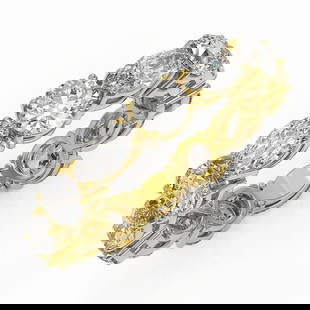 3.64 ctw Diamond Designer Eternity Ring 18K Yellow Gold: 3.64 ctw Diamond Designer Eternity Ring 18K Yellow Gold Item: Diamond Wedding RingTotal Gem weight: 3.64 carats Metal: Solid 18K Yellow Gold Gold Product Weight: Approx. 7.6 grams Jewelry Note: