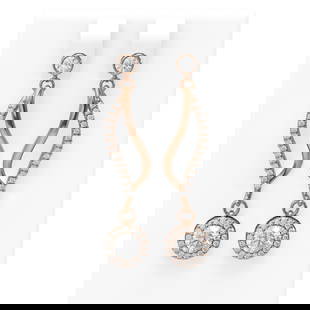 1.86 ctw Diamond Earrings 18K Rose Gold: 1.86 ctw Diamond Earrings 18K Rose Gold Item: Diamond StudTotal Gem weight: 1.86 carats Metal: Solid 18K Rose Gold Gold Product Weight: Approx. 7.3 grams Jewelry Note: Stud Size is 1/3x1 1/2