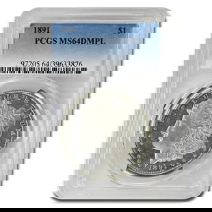 1891 Morgan Dollar DMPL MS-64 PCGS: 1891 Morgan Dollar DMPL MS-64 PCGS SKU no: RBJ277136 Year: 1891 Grade Service: PCGS Denomination: $1.00 Metal Content: 0.7734 troy oz Purity: .900 Diameter: 38.1 mm Guidelines