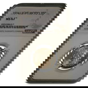 1934 Washington Quarter MS-67 NGC (Light: 1934 Washington Quarter MS-67 NGC (Light Motto) SKU no: RBJ300046 Year: 1934 Grade: MS-67 Grade Service: NGC Denomination: 25 Cents Mint Mark: P - Philadelphia (Not Shown) Metal Content: