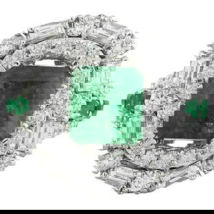 Emerald Diamond Ring 14K White Gold: Emerald Diamond Ring 14K White Gold Ring Size: 7 US, Resizable Metal: 14k Gold, White Gold Stone: Diamond, Emerald Stone Cut: Emerald Cut Place of Origin: United States Period: 2010- Date of