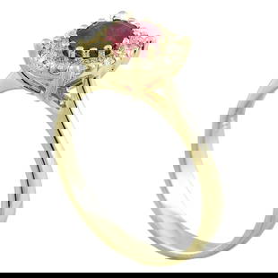 Ruby Diamond Ring 14K Yellow Gold: Ruby Diamond Ring 14K Yellow Gold Ring Size: 7 US, Resizable Metal: 14k Gold, Yellow Gold Stone: Diamond, Ruby Stone Cut: Round Cut Place of Origin: United States Period: 2010- Date of