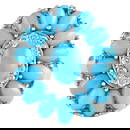 Natural Turquoise Diamond Ring In 18K White Gold