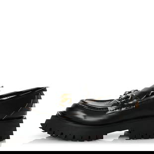 Gucci Cordovan Lux Womens Harald Horsebit: Gucci Cordovan Lux Womens Harald Horsebit 25mm Platform Loafers 35.5 Black Brand: GUCCI Condition: Excellent Condition Details: Other: Scuffs at soles, , Box, 2 dust bags Platform: 1 in Size: 35.5 EU