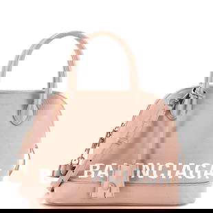 Balenciaga Logo Ville Bag Leather Small: Balenciaga Logo Ville Bag Leather Small Exterior Color: Neutral Interior Color: Black, Neutral Exterior Material: Leather Interior Material: Fabric, Leather Hardware Color: Aged Gold Accessories: