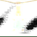 1.39 CT Genuine Green Tourmaline and White Diamond 14K Yellow Gold Pendant