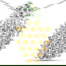 1.77 CT Genuine Citrine and Chrome Diopside 14K White Gold Pendant