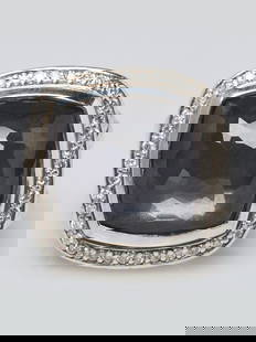David Yurman 14mm Black Orchid And: David Yurman 14mm Black Orchid And Diamond Albion Ring Size 4 Overall Condition: Gently used;Designer: David Yurman;Material: Sterling silver, amethyst and diamond;SKU no: RBJDY 925;Measurements: