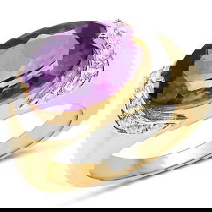 4.98 CT Genuine Amethyst and White Topaz 14K Yellow Gold Ring: 4.98 CT Genuine Amethyst and White Topaz 14K Yellow Gold Ring Stone Details: Amethyst Item Type: Ring Subcategory: Amethyst Gross Wt: 7.38 Gemstone Wt: 4.98 ctw Total Stone Wt: 4.98