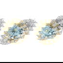 Aquamarine Diamond Earrings In 14K Yellow Gold