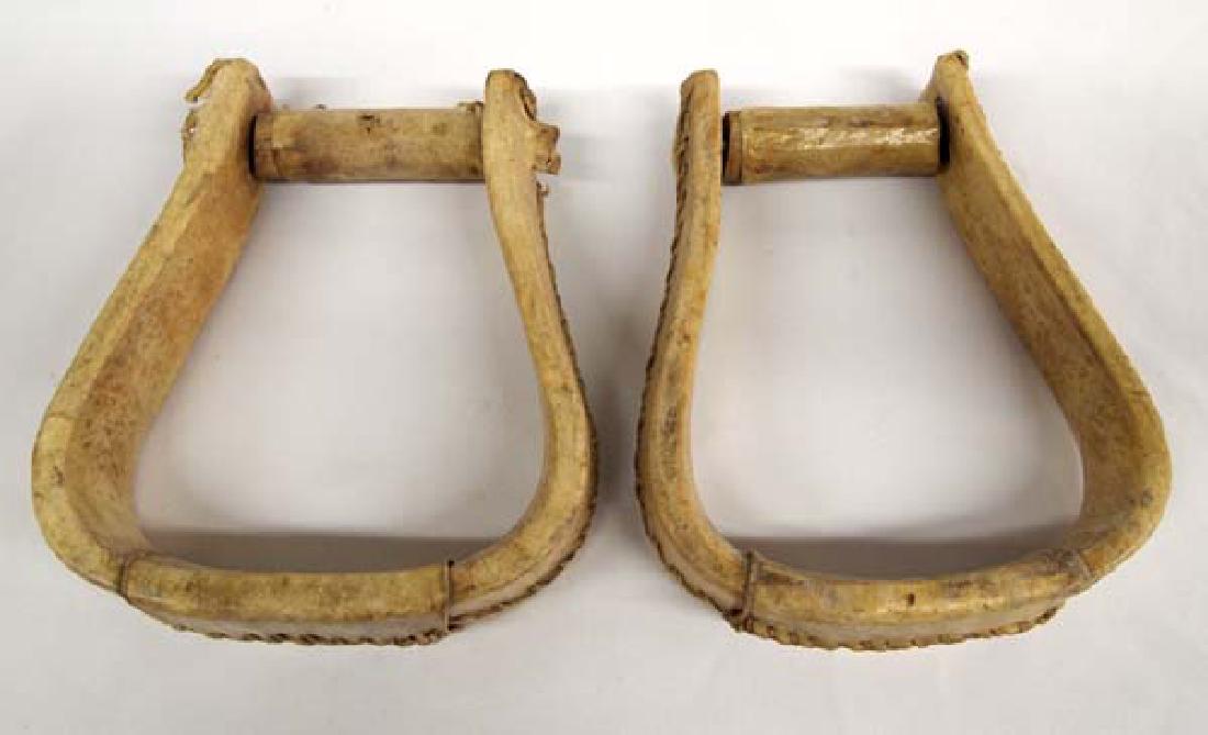 2 Rawhide Covered Wood Stirrups (1 of 2)
