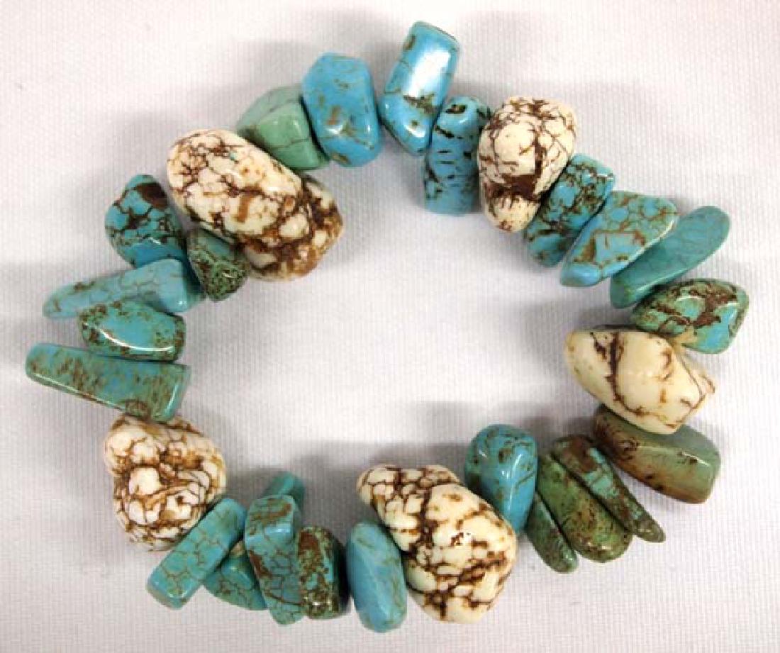 Natural Turquoise Nugget Stretch Bracelet (1 of 2)