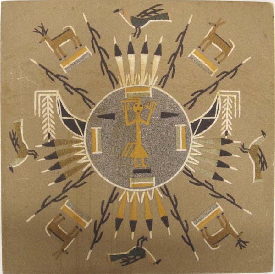 Navajo Chiricahua Sun Sand Painting (1 of 2)