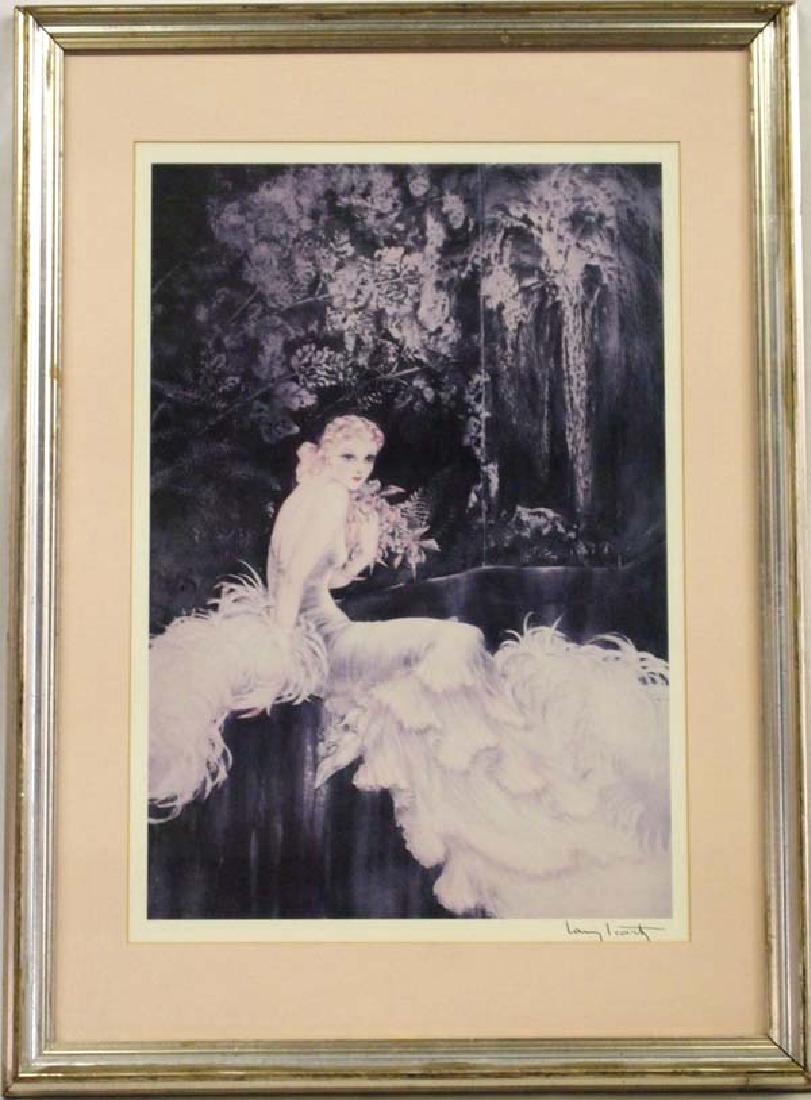 Large Framed Louis Icart Print ''Orchids'' (1 of 3)