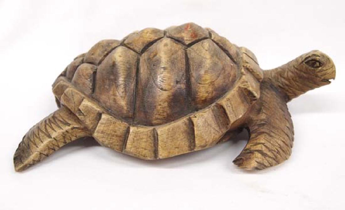 Carved Wooden Turtle (1 of 4)
