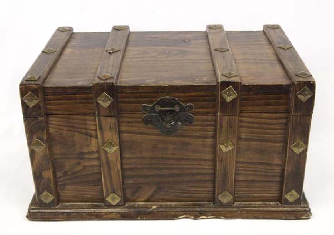 Wood and Brass Lidded Hinged Box (1 of 4)