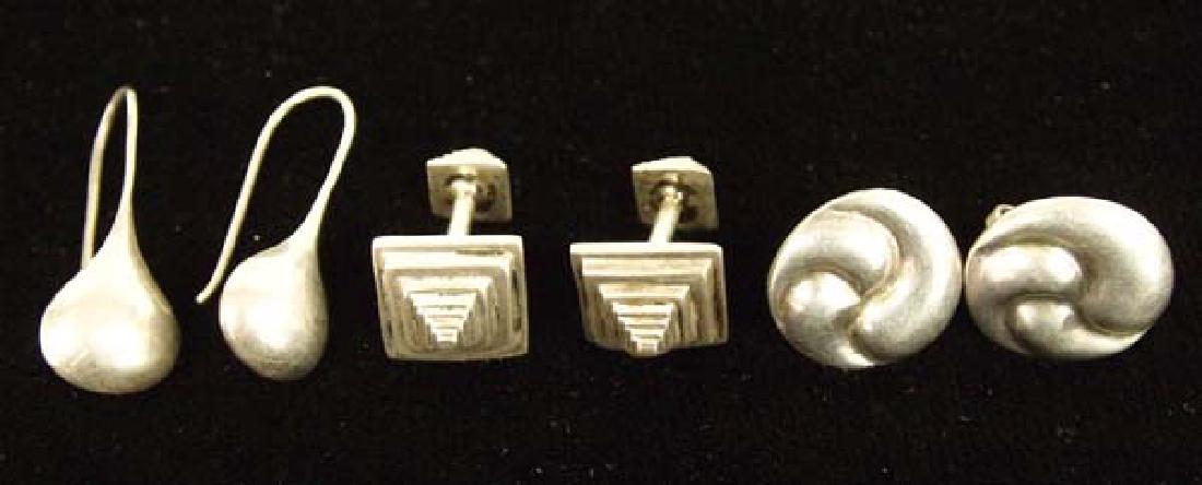 Sterling Silver Earrings and Set of Cufflinks (1 of 2)