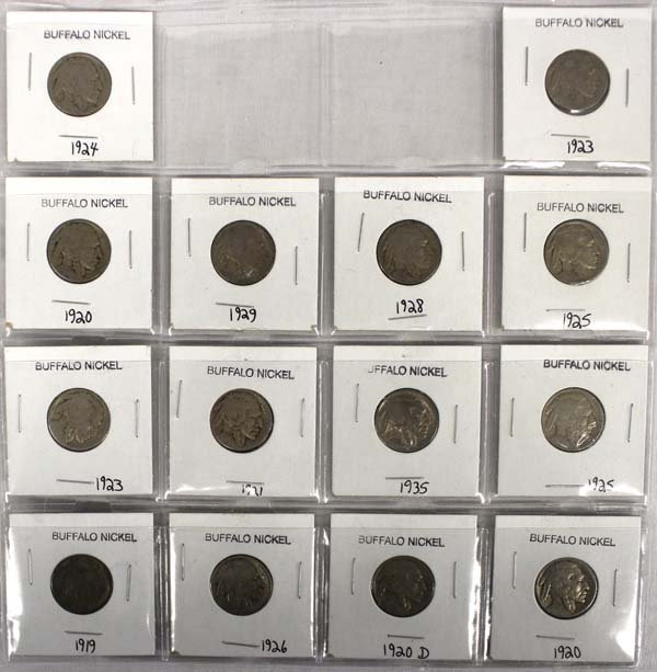 14 Buffalo Nickles Various Dates (1 of 4)