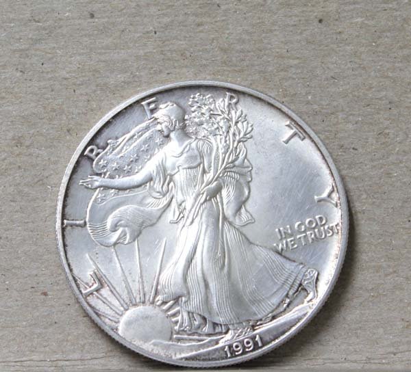 1991 Silver Eagle Dollar (1 of 2)