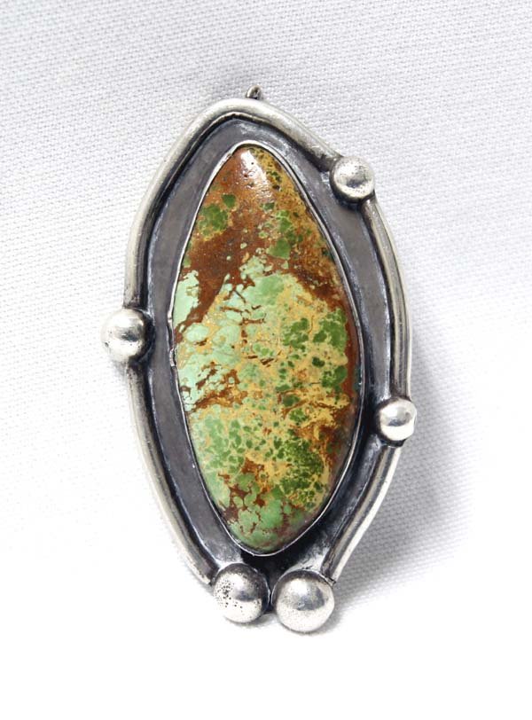 Navajo Old Pawn Silver & Landers Turquoise Pendant (1 of 2)