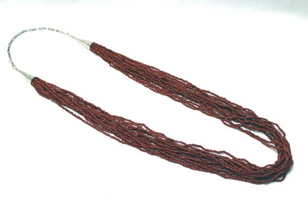 Navajo 16 Strand Red Seed Bead Necklace (1 of 2)