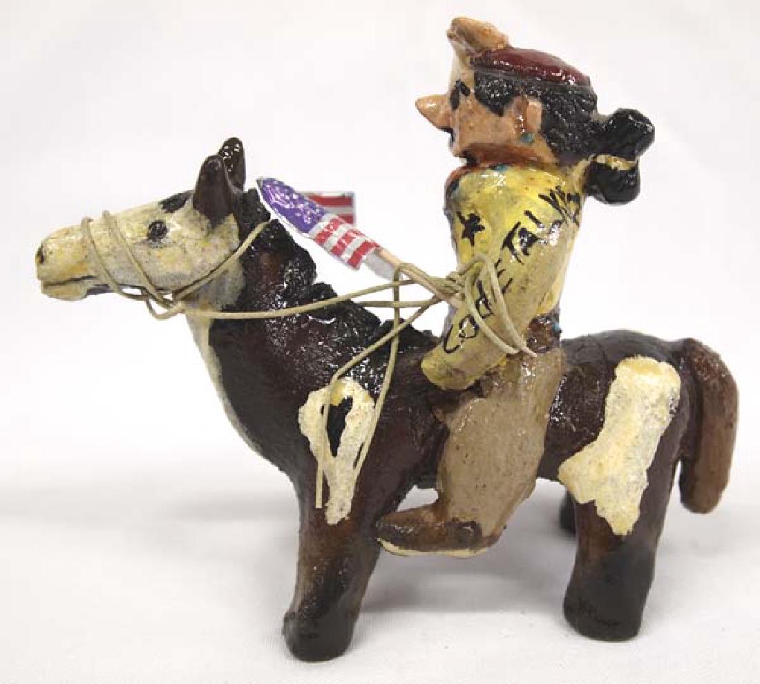 Navajo Code Talker Folk Art Pottery by J. Chee: Fantastic Native American Navajo Code Talker Folk Art Pottery by Jonathan Chee, measures 5'' x 6'', fabulous painting and detail, signed by artist JC