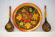 Russian Plate & Spoons 8in D SH $10