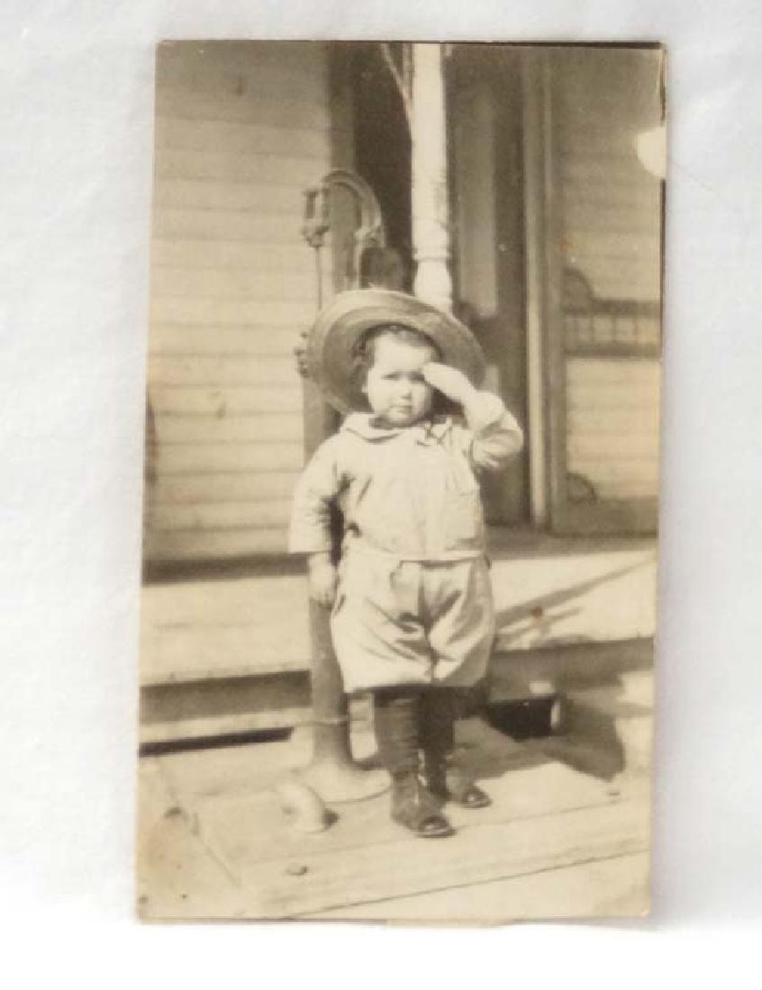 Old Photo of Boy Saluting, 5.5 in., S&H $10: Old Photo of Boy Saluting, 5.5 in., S&H $10