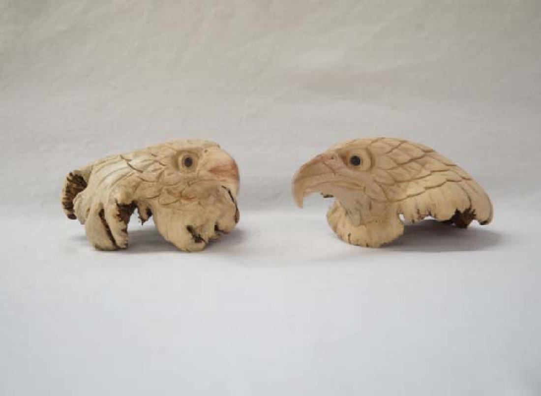 Carved Eagle Heads 5in SH $15 (1 of 1)